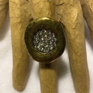 Unique Brutalist and Bling Stretch statement Ring size 7+